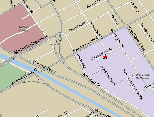 Location of the University of Ottawa